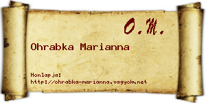 Ohrabka Marianna névjegykártya