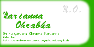 marianna ohrabka business card